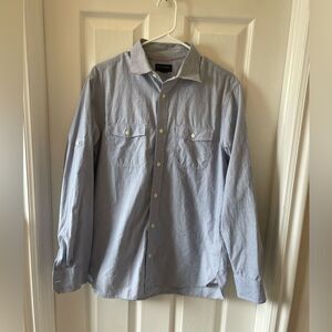 Banana Republic Button Up Front Shirt, Men's, Blue medium m long sleeve